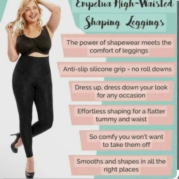 SHAPERMINT EMPETUA NIP $58 High-Waisted Shaping Legging Black Size 2XL - Picture 4 of 5